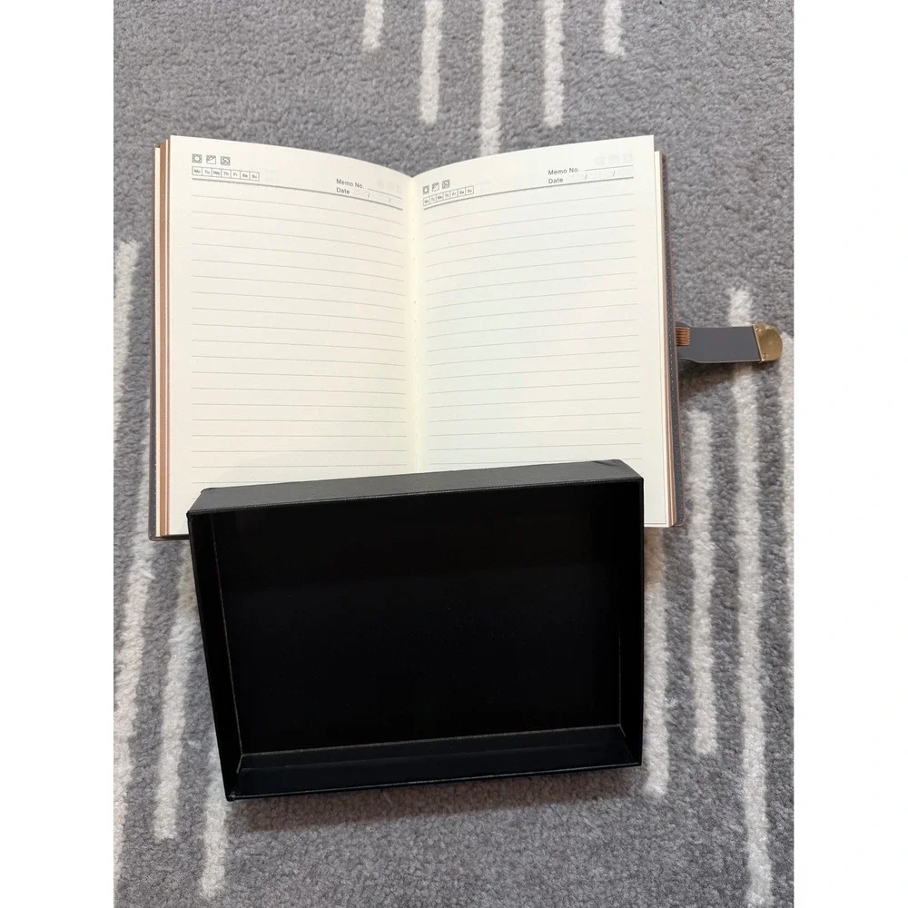 Bobo Rabbit Executive A5 Brown Lined Leather Daily Journal Clasp Closure Box